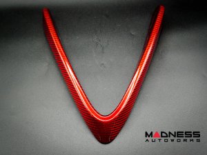 Alfa Romeo Stelvio Front V Shield Grill Frame + Emblem Frame Kit - Carbon Fiber - Red Candy